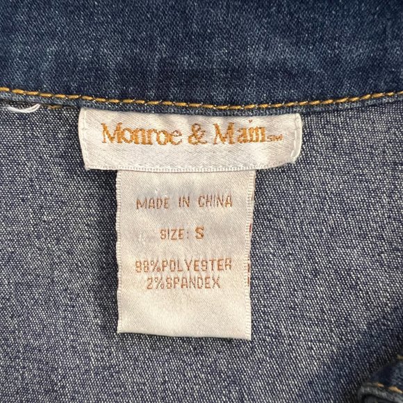 Monroe and Main Denim Dress Sz S Drop Waist Stretch Polyester Spandex - Picture 4 of 4